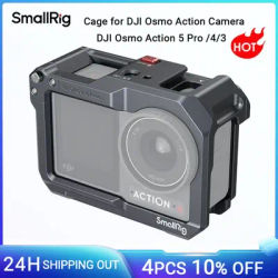 SmallRig Action 5 Pro Cage for DJI Osmo Action 5 Pro / 3 / 4 Camera Case for DJI Mic Protective Frame with Cold Shoe -4119C