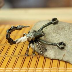 'Handmade Eco-Friendly Recycled Metal Figurine of a Scorpion'