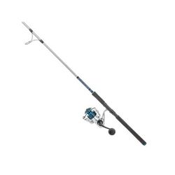 Quantum Strive Spinning Reel and Rod Combo 7ft 1-PC Medium Fast Rod Graphite Composite Blank SZ 5000 Reel 4+1 Bearings 5.6-1 Ratio Silver/Blue
