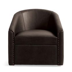 Atticus Swivel Chair - Espresso - Grandin Road