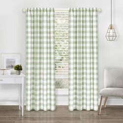 Wide Width Hunter Window Rod Pocket Panel by BrylaneHome in Apple Green (Size 42" W 84" L)