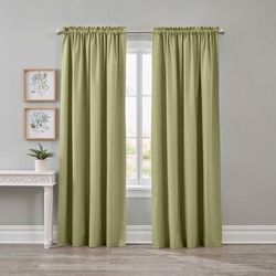 Wide Width BH Studio Blackout Curtain by BrylaneHome in Sage (Size 52" W 95" L)