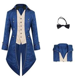 Punk Gotico Medievale Rinascimento Cappotto Giacca Frac Ebenezer Scrooge Dickens Principe Elfo Nobile Costume Per uomo Reale Stile Steampunk Natale Halloween Mascherata Evento / Festa Mascherata