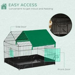 TEMU Rabbit Cage Guinea Pig Playpen Small Animal House For Kitties Puppies, W/ Water Proof Oxford Roof Floor 90 X 75 X 75 Cm