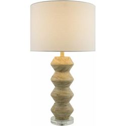 Glafirovka 30"H x 16"W x 16"D Traditional Ivory/Clear/White/Dark Red/Metallic - Nickel/Translucent Table Lamp - Boutique Rugs