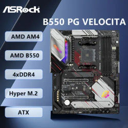 ASROCK B550 PG VELOCITA Motherboard AMD B550 AM4 Support 9 5950X 5900X 7 5800X3D 5700X 5 5600 5500 CPU DDR4 M.2 HDM SATA3 ATX