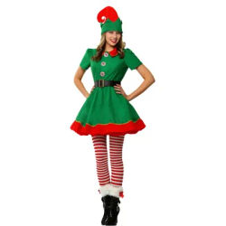 Costume de noël pour femmes et filles, elfe vert, Costume de fête de famille, père noël, Halloween, nouvel an, ensemble de vêtements fantaisie, nouvelle collection 2024