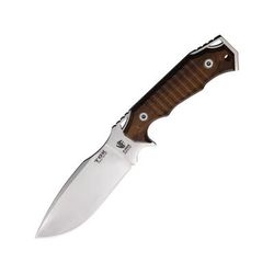 VF Knives TOK Santos Wood Fixed Blade Knife 11in Overall 5.75in Satin Finish Niolox Tool Steel Blade Santos Wood Handle Leather Sheath 0990/101