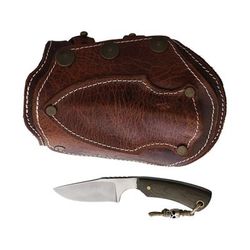 Survival Cuffs Apex Grizzly Green Micarta Survival Cuff Knife 5.5in Overall 2.5in Satin AEB-H Stainless Blade Green Micarta Handle Dark Brown Leather