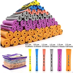 120Pcs Hair Perm Rods Set 6 size Plastic Hair Cold Wave Rods Heatless Perming Rods Hair Curlers Rollers with Pintail Comb