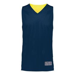 Augusta Sportswear 162 Youth Tricot Mesh Reversible 2.0 Jersey in Navy Blue/Gold size Small | Polyester