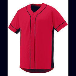 Augusta Sportswear 1660 Athletic Slugger Jersey T-Shirt in Red/Black size Small | Polyester