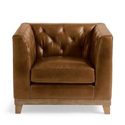 Brandt Chair - Leather, Springfield Caramel - Grandin Road