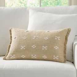 Nola Woven Embroidered Pillow - Grandin Road