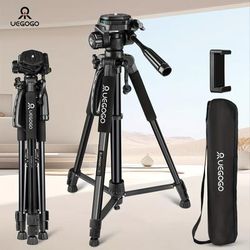 TEMU 1pc UEGOGO 60 Pouces Support de Tripode En D'aluminium Professionnel Avec Tête de Cardan, Léger Pour Appareil Photo /DSLR/caméra/phone, Un Sac de Rangement Et Une Clip Pour Téléphone