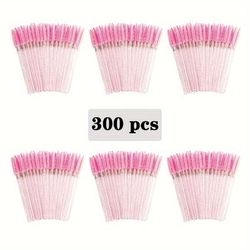 TEMU 100pcs/300pcs Disposable Mascara Brush Wand, Crystal Eyelash Brush, Spoolie Brush Suitable For Eyelash Extension Eyebrow Mascara, Makeup Brush Applicator