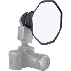 TEMU 8-inch Octagonal Linen Softbox For Flash, Foldable Mini Softbox With Storage Bag, Compatible With , - Durable Photography Lighting Accessory