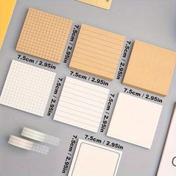 TEMU 7pcs Minimalist Square Notes - Blank Grid Pages For Students, Office Memo & Reminder