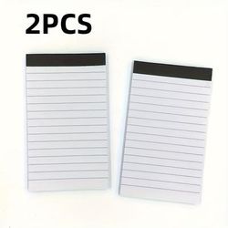 TEMU 2pcs 3x5 Inch Lined Notepads - Each, Durable White Paper For School, Office, Study & Back-to-school Supplies - , Smooth Writing Surface, Study Essentials | Minimalist Notepads | Durable Paper
