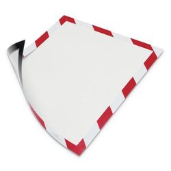 Durable Office Products Corporation 4772132 DURAFRAME Security Magnetic Sign Holder, 8 1/2" x 11", Red/White Frame, 2/Pack - Pack of 2 DBL4772132