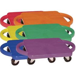 Champion PGHSET Plastic Scooter Set with Nylon Swivel Casters, 12 x 12, Assorted Colors, 6/Set - Set of 6 CSIPGHSET