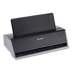 Swingline 74532 28-Sheet Commercial Electric Two-Hole Punch, Fixed 9/32" Holes, Black/Silver SWI74532