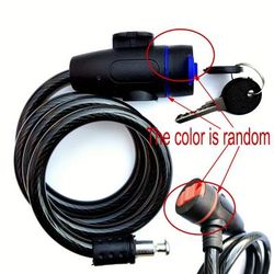 TEMU 1pc Brushed Stainless Steel For Bikes - Portable Anti-theft Security With Key Holder, Mountain & Road Bike Accessory, Black Finish, & Reliable For Daily Commuting, Bicycle Lock