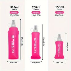 TEMU Wrels Foldable Silicone Sports Water Bottle - Colorful, Portable & Durable For Running And Outdoor Activities