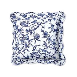 Florence Square Pillow by BrylaneHome in White Blue Bird