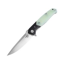 Bestech Knives Swordfish MagnaCut Folding Knife 4in Satin MagnaCut Steel Blade Jade/Black G10 Handle BG03L