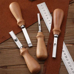 4PCS Leather Edge Skiving Beveler Tools Wide Leather Craft Edge Beveler Tool Kit Leather Edge Trimmer for DIY Leather Craft Tool