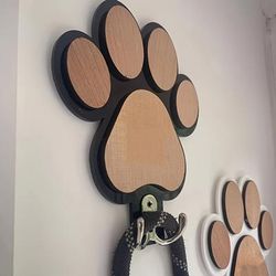 TEMU Back To School Chic Handcrafted Wooden Paw Print Wall Hook - Polished Finish, Towels & Clothes Storage In Bedroom And Bathroom Decor
