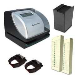 Acroprint Time Recorder TRB750 ES700 Time Clock and Document Stamp Bundle, Black/Silver ACPTRB750