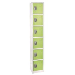 AdirOffice Steel Storage Locker, 6 Compartment, 12 x 12 x 72, Green (ALHI629206GRN)