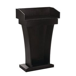 AdirOffice Wood Stand-Up Podium Lectern Speaker Stand with Drawer and Storage Area, 27.55 x 14 x 43.3, Black (ALHI661012BLK)