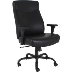 Lorell 48846 Executive High-Back Big & Tall Chair - Bonded Leather Seat - Bonded Leather Back - High Back - 5-star Base - Black - Armrest - 1 Each LLR