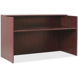 Lorell 59582 Reception Desk, 35-2/5" x 71" x 42-1/2", Mahogany LLR59582