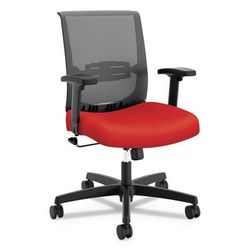 Hon CMZ1ACU67 Convergence Mid-Back Task Chair with Swivel-Tilt Control, Supports up to 275 lbs, Red Seat, Black Back, Black Base HONCMZ1ACU67