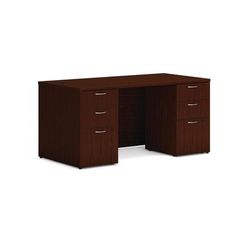 Hon MOD178 Mod Double Pedestal Desk Bundle, 60" x 30" x 29", Traditional Mahogany HONMOD178