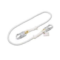 Honeywell Titan II Positioning and Restraint Rope Lanyards, Lock Snap Hooks, 1 Leg, White (493-T9111R-Z76FTWH)