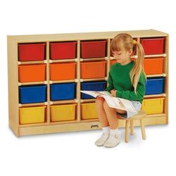 Jonti-Craft 0421JC Tray Mobile Cubbie, 48w x 15d x 29.5h, Birch/Assorted JNT0421JC