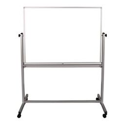 Luxor Mobile Magnetic Whiteboard, 48" x 36", White Surface, Silver Aluminum Frame (LXOMB4836WW)