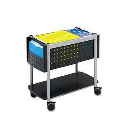 Safco 5373BL Scoot Open Top Mobile File Cart, 28w x 14.75d x 26h, Black With Silver SAF5373BL