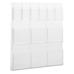 Safco 5606CL Reveal Clear Literature Displays, 12 Compartments, 30w x 2d x 34.75h, Clear SAF5606CL