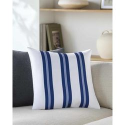 Aglaia 18" Square Modern White/Navy Outdoor Throw Pillow - Boutique Rugs