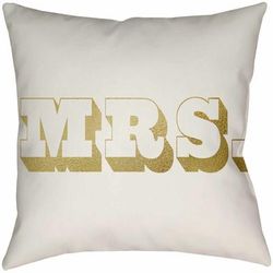 Tacurong 16" Square Modern Pillow plush Ivory/Metallic Gold Outdoor Lumbar Pillow - Boutique Rugs