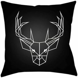 Oakport 16" Square Modern Pillow plush Onyx Black/White Tonal/Nickel/Neutral/Cloud Gray/Jet Black/Light Silver/Black/Onyx Outdoor Throw Pillow - Boutique Rugs