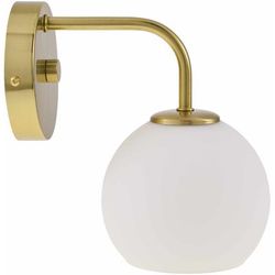 Indragarh 8"L x 6"W x 9"H Traditional Metallic - Brass/Clear/Black Wall Sconce - Boutique Rugs