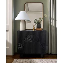 Riudecols 30"H x 32"W x 16"D Modern Black Cabinet - Boutique Rugs
