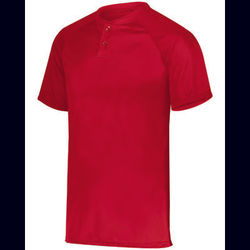 Augusta Sportswear AG1566 Athletic Youth Attain Wicking Two-Button Baseball Jersey T-Shirt in Red size XS | Polyester 1566